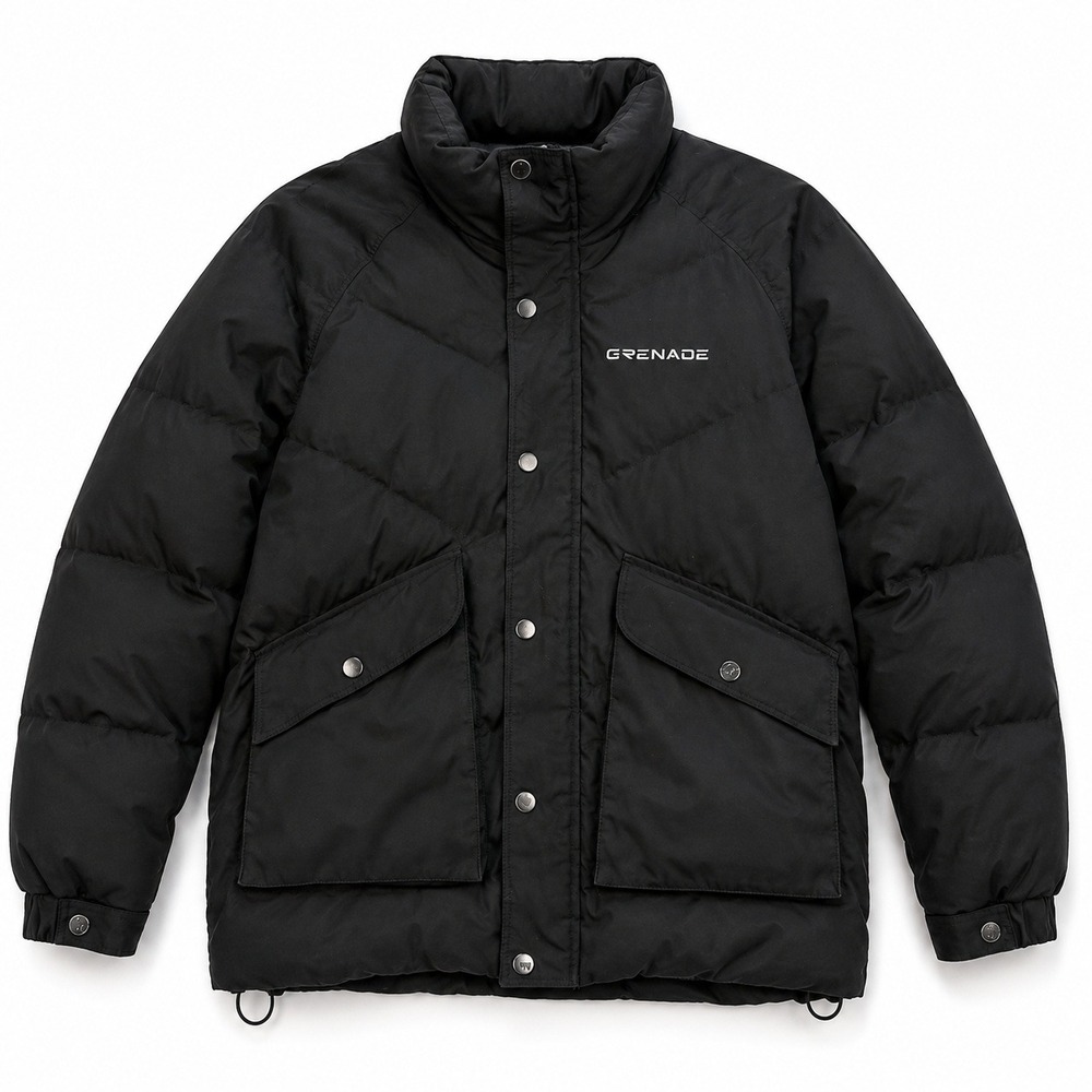 Grenade Mens 3XL Down Puffer Jacket Black Winter Coat Full Zip Windproof